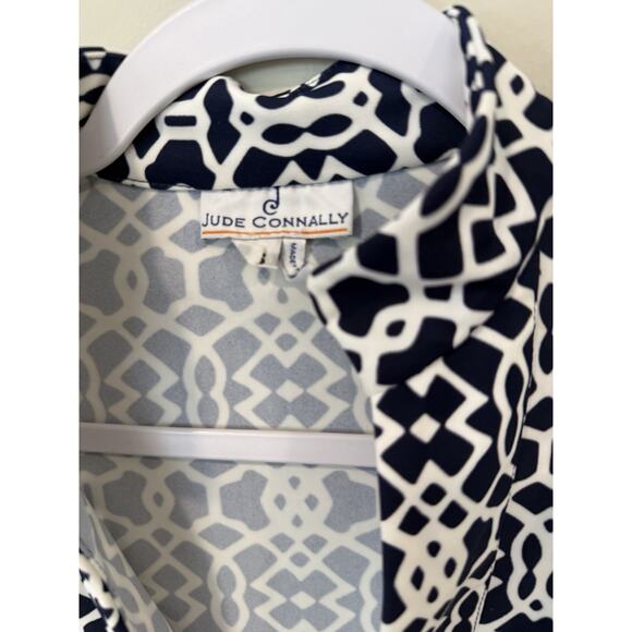 Jude Connally Chris Tunic Women Size XS Blue Geometric Print Catalina Cloth 1944 - Picture 4 of 10